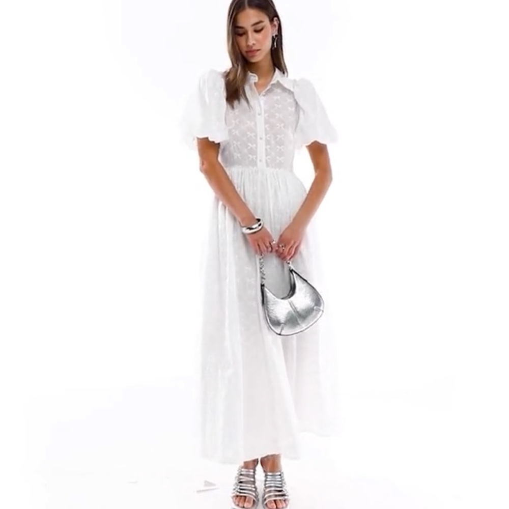Sister Jane White Puff Sleeve Maxi Dress